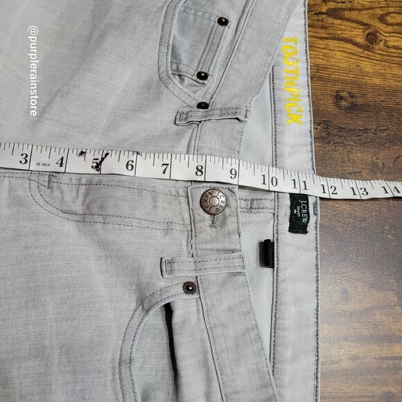 J Crew Jeans Size 34 Toothpick Skinny Mid Rise Gray Wash Stretch Denim - Picture 8 of 12